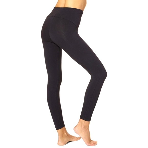 No Nonsense Great Shape Cotton Leggings, High Waist, Tummy Shaping Panel - Picture 2 of 7